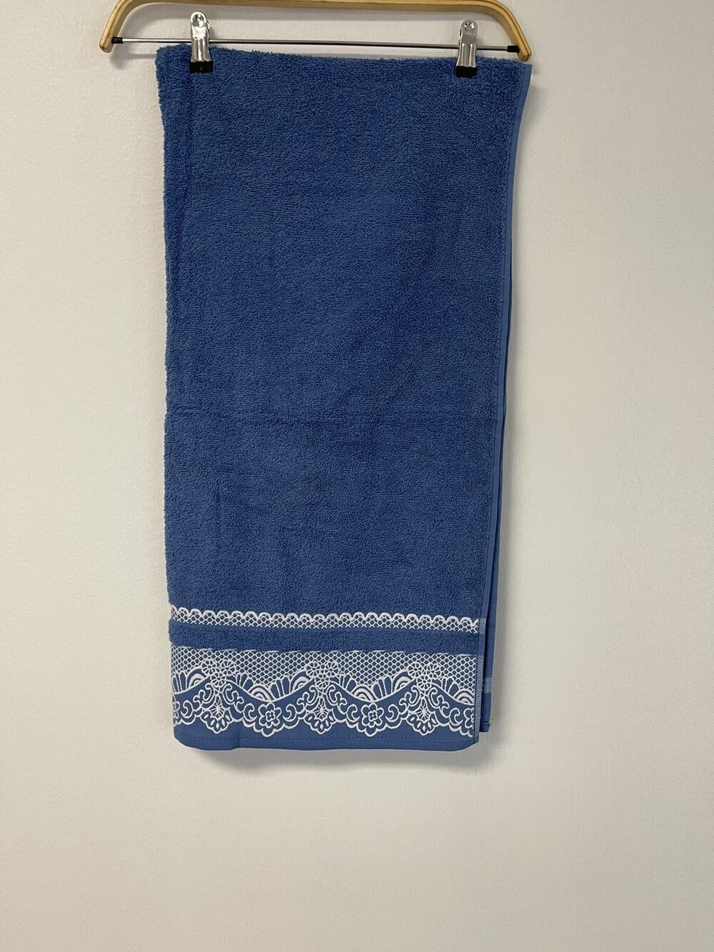 Alex Turkish Towel Blue Bath Cotton Sauna Embroidered Lightweight A4